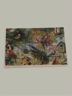Handmade Upcycled Cottagecore Pocket Journal – Vintage Bird & Birdhouse Notebook